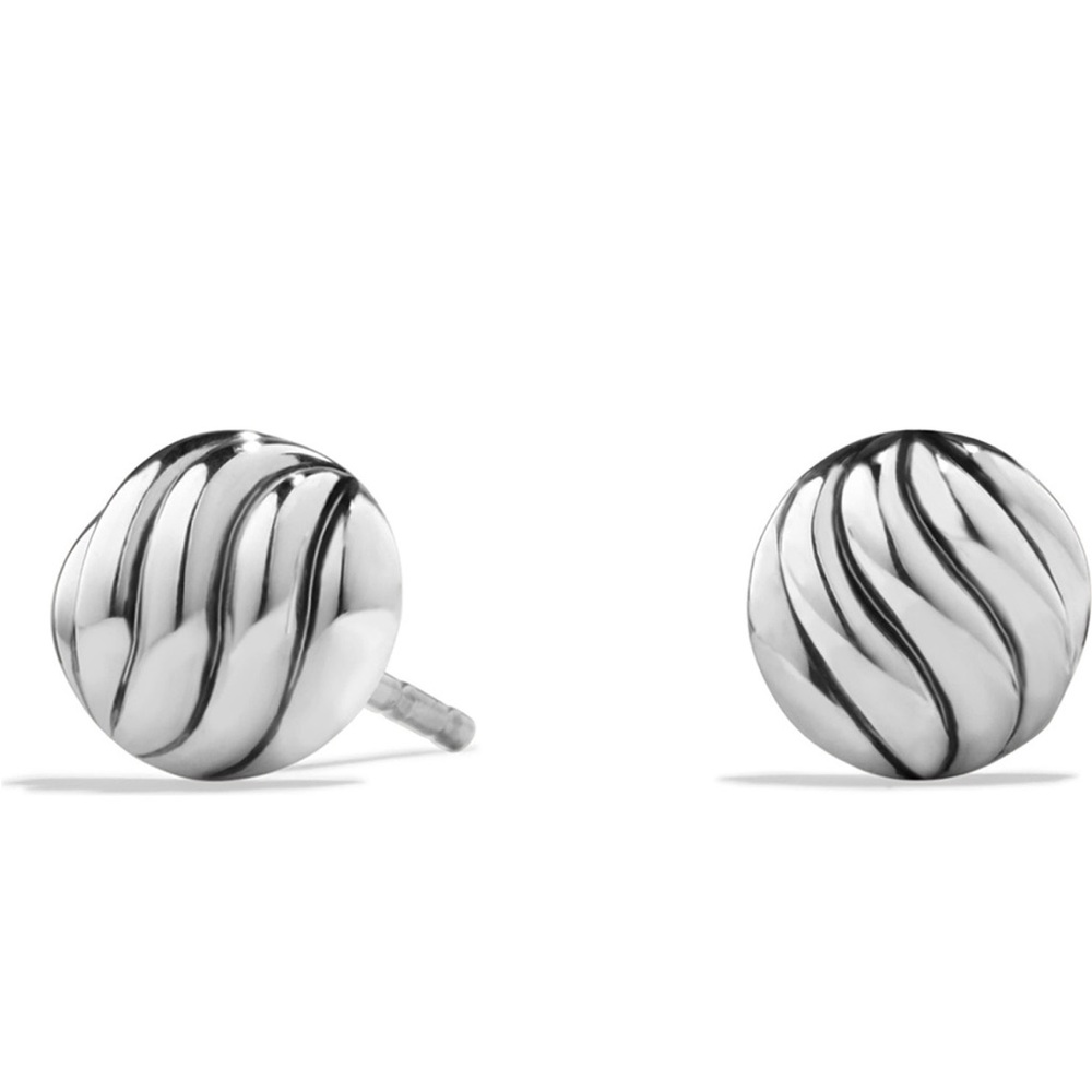 David Yurman 8mm silver sculpted cable stud earrings